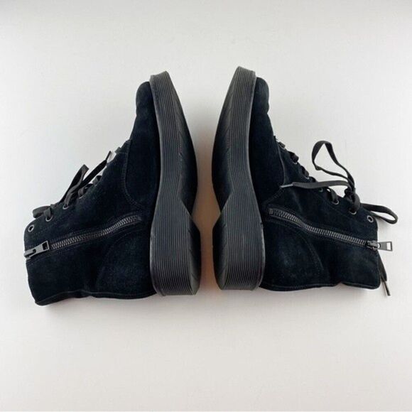 Vince Monastir Platform Lace Up Combat Boots Black Suede Size 7 - Picture 7 of 13